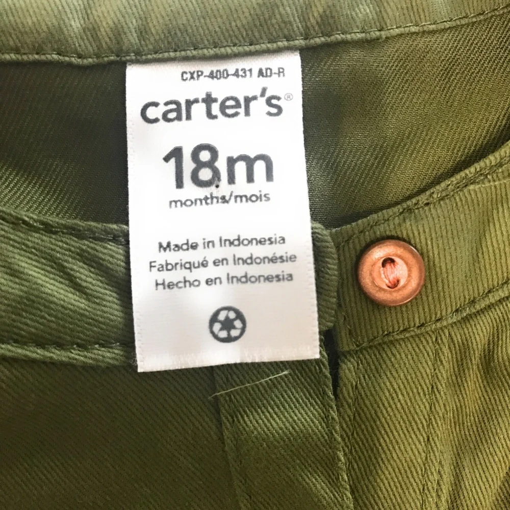 CARTER'S Sateen Button-Front Long Sleeves NWT